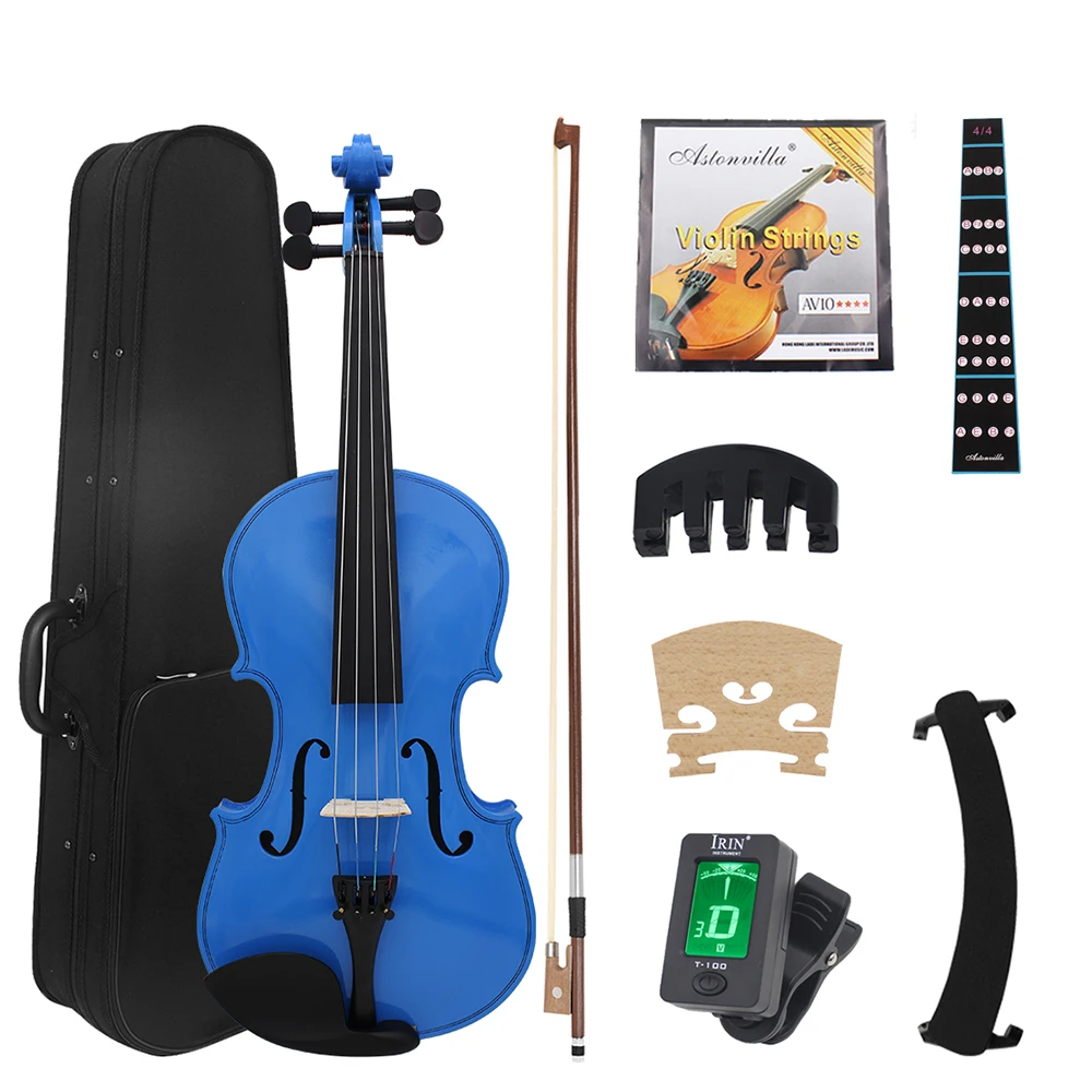 

IRIN V-10 4/4 Colorful Violin Solid Wood Violin Set with Case Accessories Professional Stringed Instruments Violin for Practice