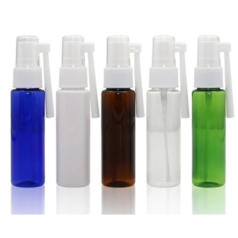 

50pcs Empty PET Nasal Spray Bottles 5ml 10ml 15ml 20ml 30ml Pump Sprayer Mist Nose Refillable Small Rotation Mist Spray Bottles