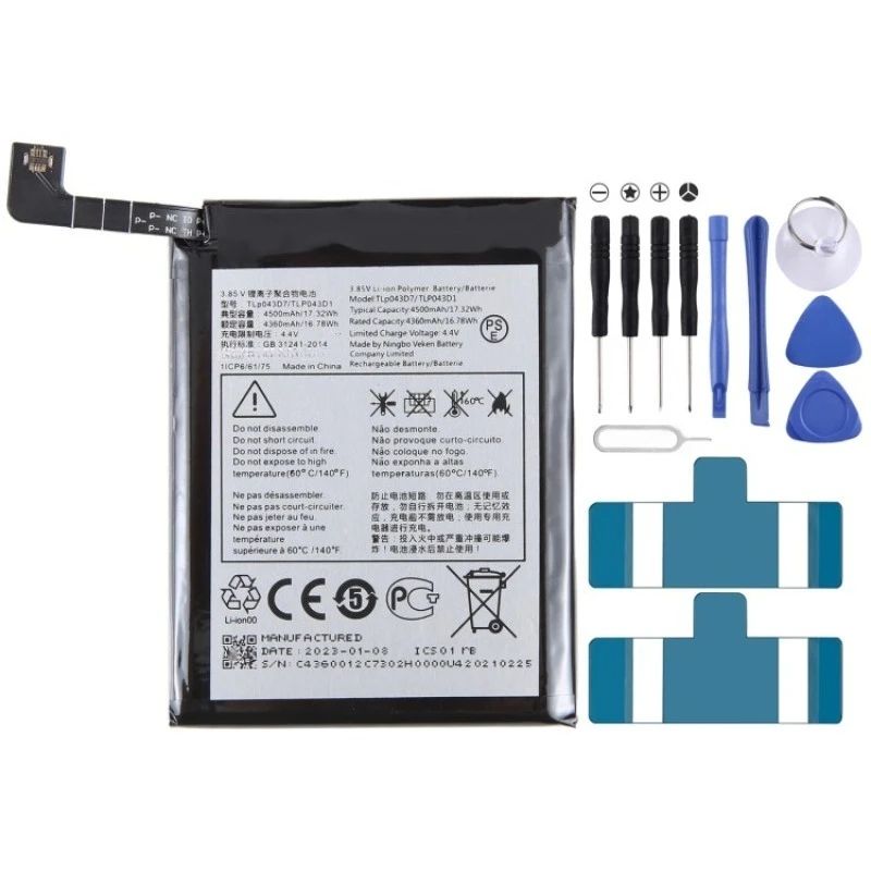 New 3.85V 4500mAh TLP043D1 TLP043D7 Battery for TCL 10 Pro T799H T799B For Alcatel TCL 20 PRO 5G T810 T799 T782 T810H + Tools