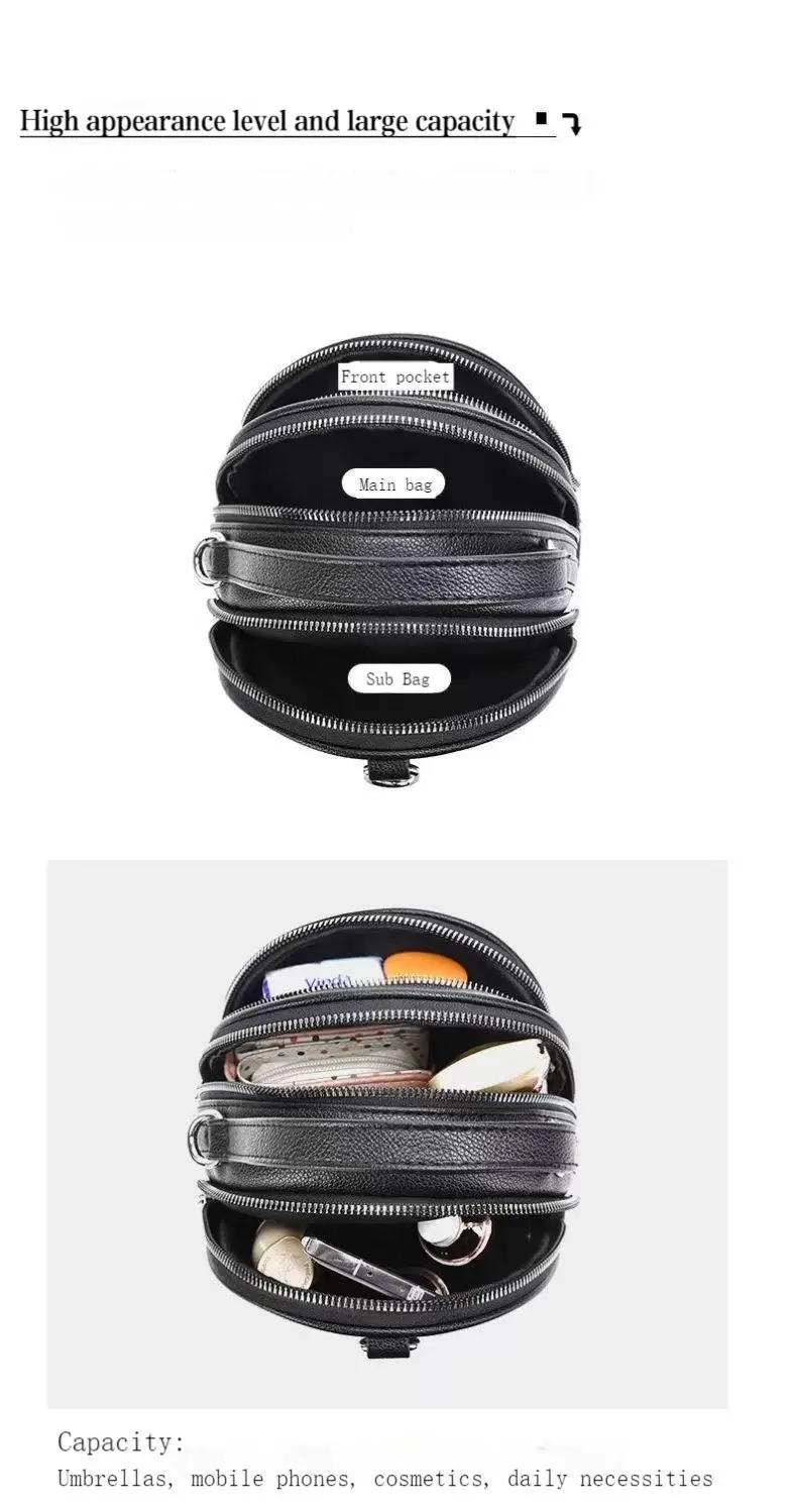 Ein hochwertiger multifunktionaler kleiner Rucksack für Damen, eine neue Mini-Handtasche in Uni-Farbe, im lässigen Schulstil. – Detail 11