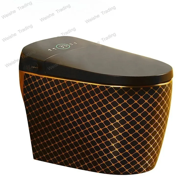 European black and gold smart toilet, automatic induction cleaning, integrated color smart toilet