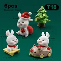 6 piezas de Conejo Navideño-T18