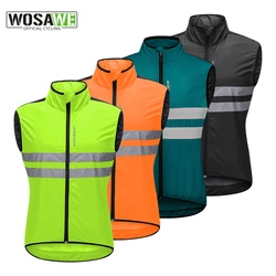 WOSAWE Men's Cycling Running Vest Reflective Windbreaker Sleeveless Jacket Visibility Safety Gilet  Lightweight Breathable Coat