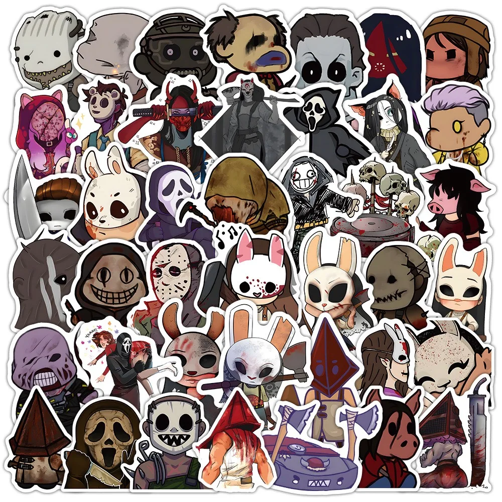 50 szt. Naklejki z motywem horroru, fajne naklejki z rysunkami, kreatywne graffiti na iPada, bagaż, gitarę - zestaw wodoodpornych naklejek