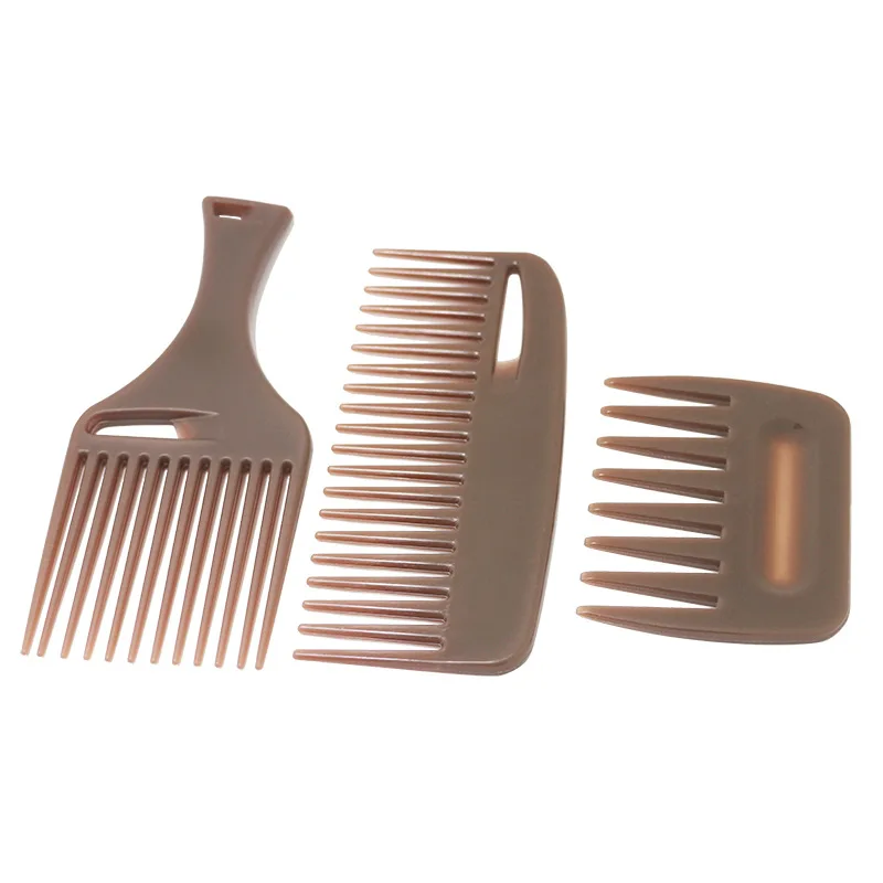 

1/3Pcs Insert Afro Hair Comb Plastic Wide Teeth Pick Hair Fork Comb Salon Professional African Styling Hairdressing Tool Men