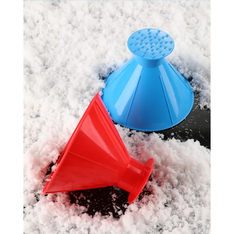 2pcs 360 °  Car Snow Remover Windshield Defrosting Scraping Board Not Damaging Cone Shaped Grip Snow\'S Shoveling In Winter Parts