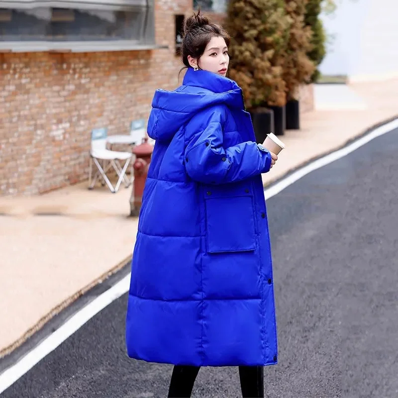 2023 New Winter Jacket Women's Parka Snow Wear Coat Hooded Thicken Warm Down Cotton Coats Loose Jacket Long Parkas Outerwear