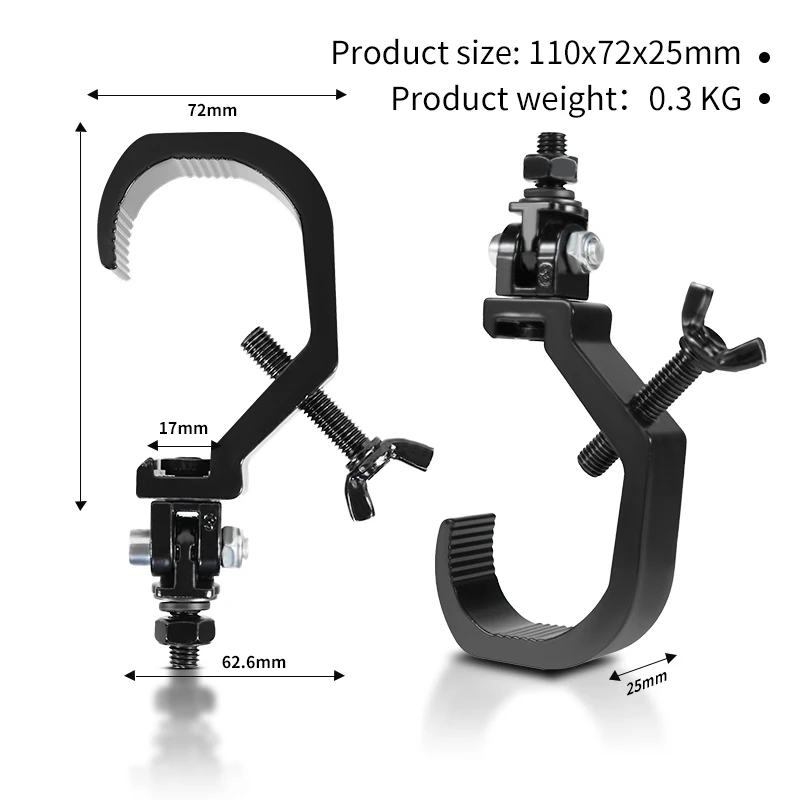 Square Tube 40-58mm  Mount Folding Clamps Aluminum Truss Round Pipe Stage Lighting Fold Clamp Hooks For DJ LED Par Light Beam