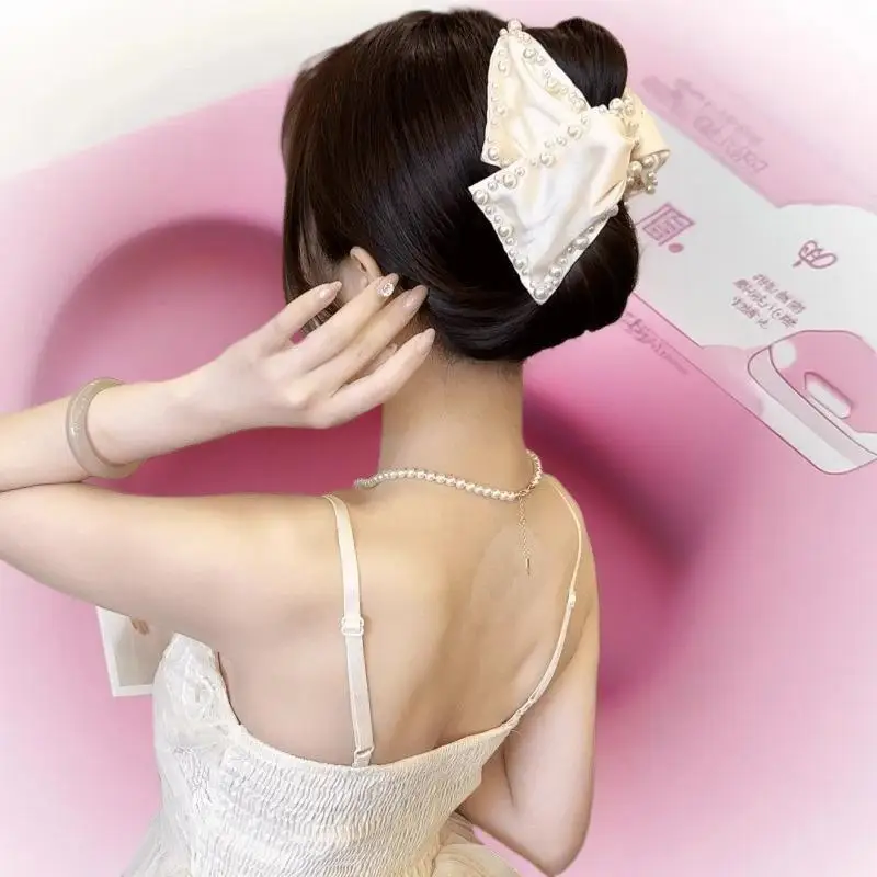 القوس مشبك شعر كليب بلون أسود أبيض الشعر القرش انتزاع كليب أدوات تصفيف الشعر إكسسوارات الشعر للنساء فتاة #4