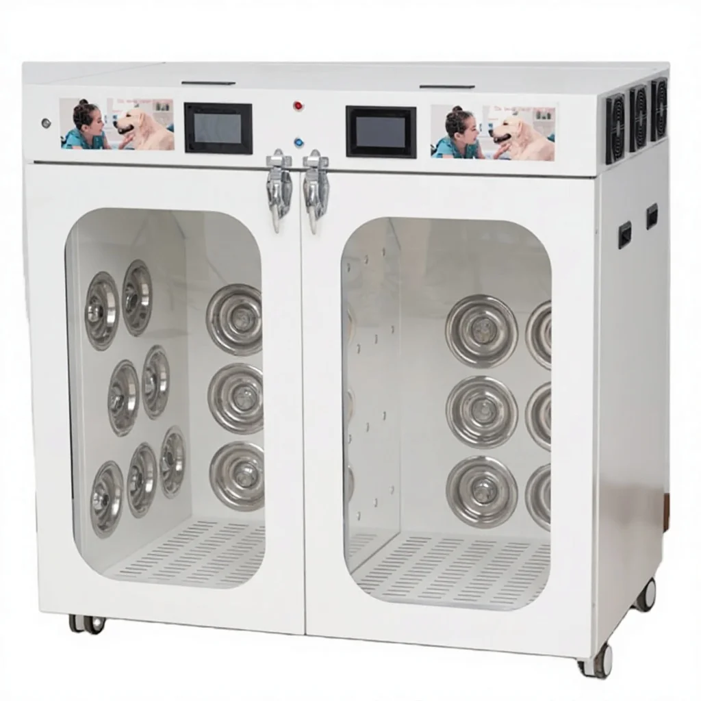 Quiet Energy Efficient Pet Drying Machine for Dogs & Cats with Adjustable Warm Airflow and Rapid Drying Comfort