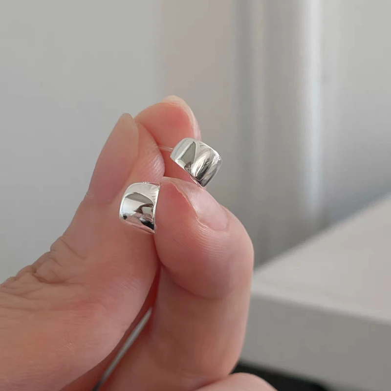 925 Pure Silver Geometric Stud Earrings Fashionable Niche Semi Circular Design Simple Elegant New Style Earrings for Women
