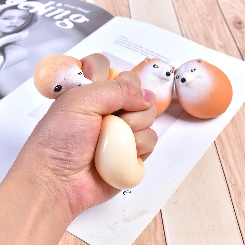 1/2PCS Funny Dog Egg Pinch Le Cute Simulation Chai Dog Egg Sponge Squeeze Rebound Toys Children Adult Decompression Props