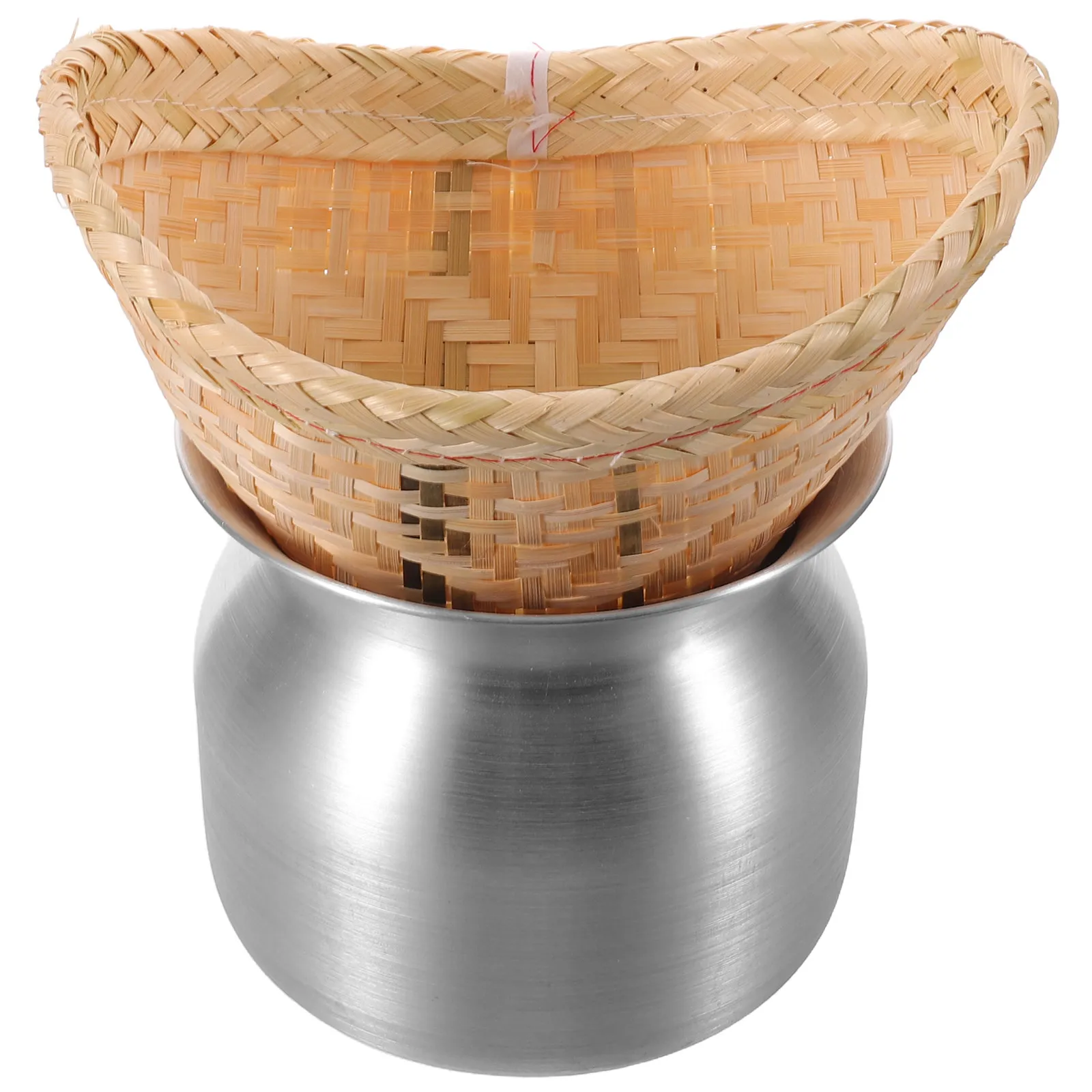 1Set Sticky Rice Steamer Pot Bamboo Steamer Basket Kitchen Cookware Tool Steaming Basket for Dumplings Bao Buns Asian Food