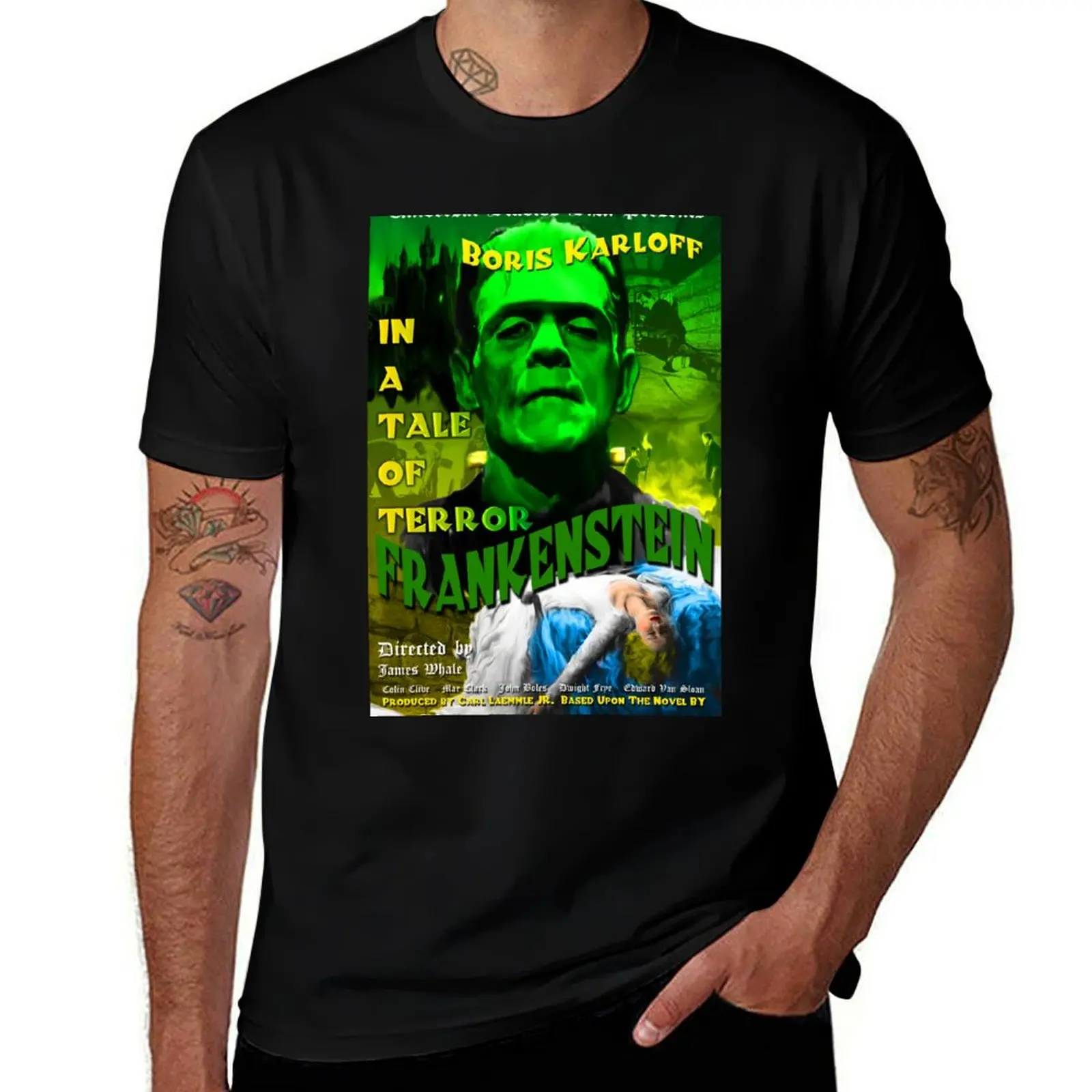 

Frankenstein Retro Style T-Shirt animal prinfor boys oversizeds men workout shirt
