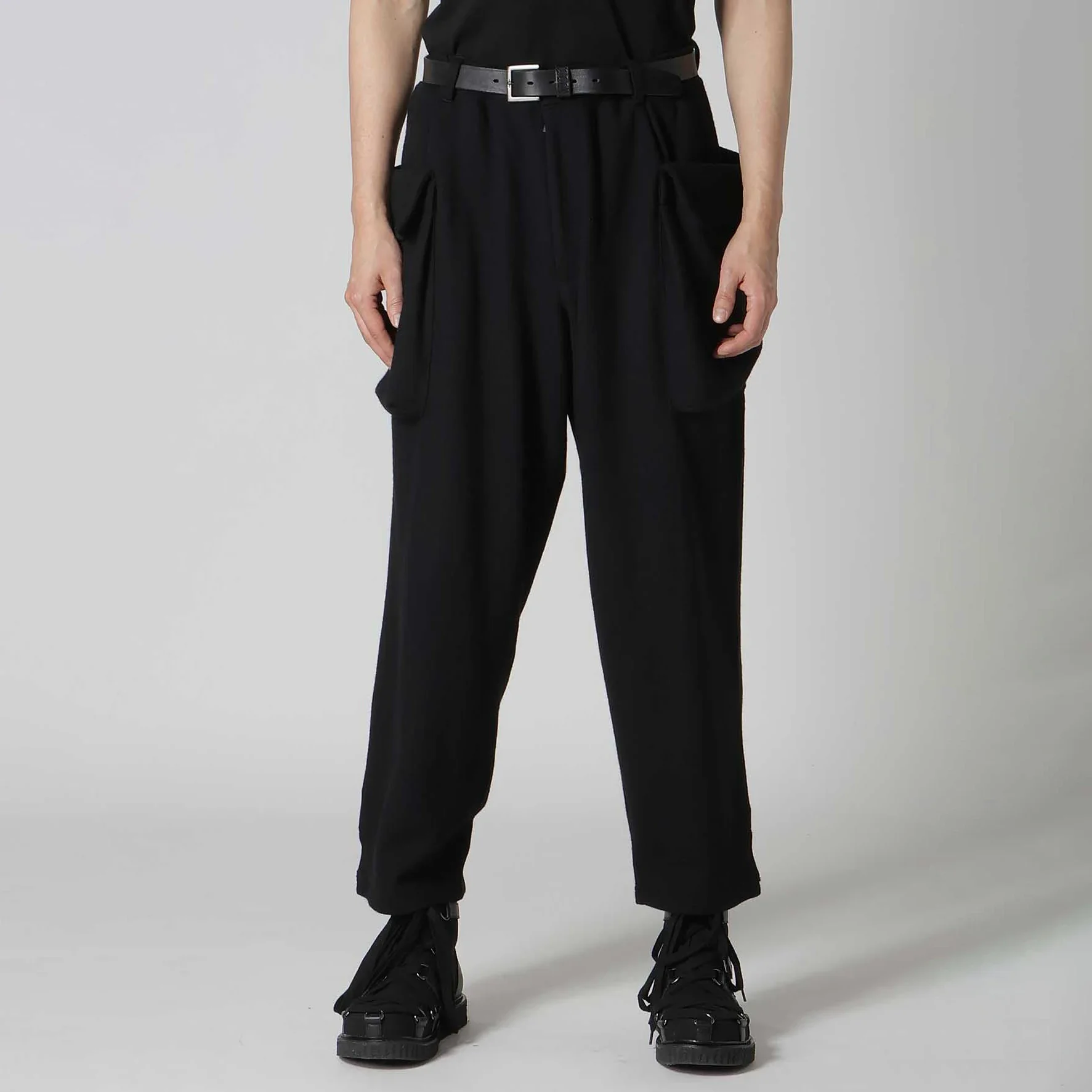 

YOJI OOAK оригинальные японские однотонные повседневные брюки с большими карманами, прямые брюки, универсальные шерстяные красивые мужские брюки