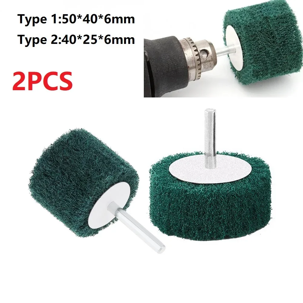 1 pz 6MM gambo Non tessuto lamellare mola abrasiva fibra abrasiva tampone abrasivo lucidatura rettifica per testa di pulizia in metallo Nylon