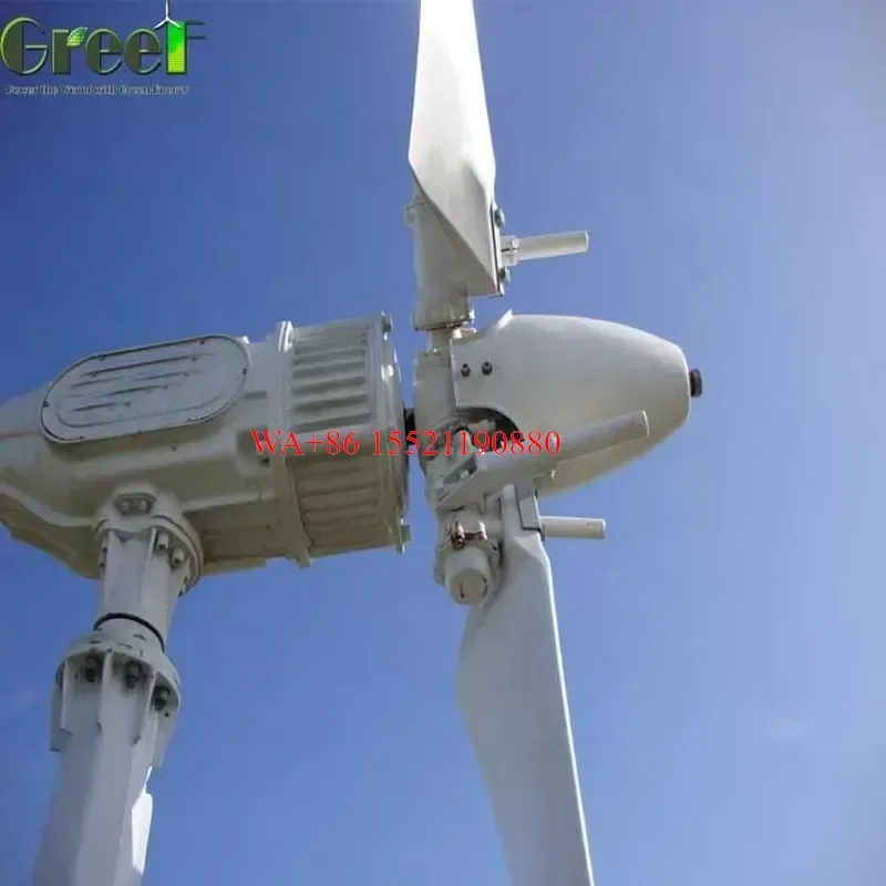WMWMNU 5kW Horizontal Axis Wind Turbine Generator Low Start Speed Pitch Control Magnet Alternator for Home Use