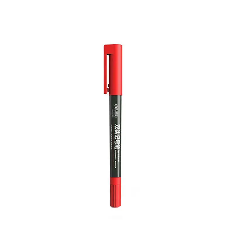 Deli 6823 Dubbelzijdige Marker Zwarte Fineliner Studenten Art Oliebasis Kleine Punt Fijne Punt Marker Schilderen