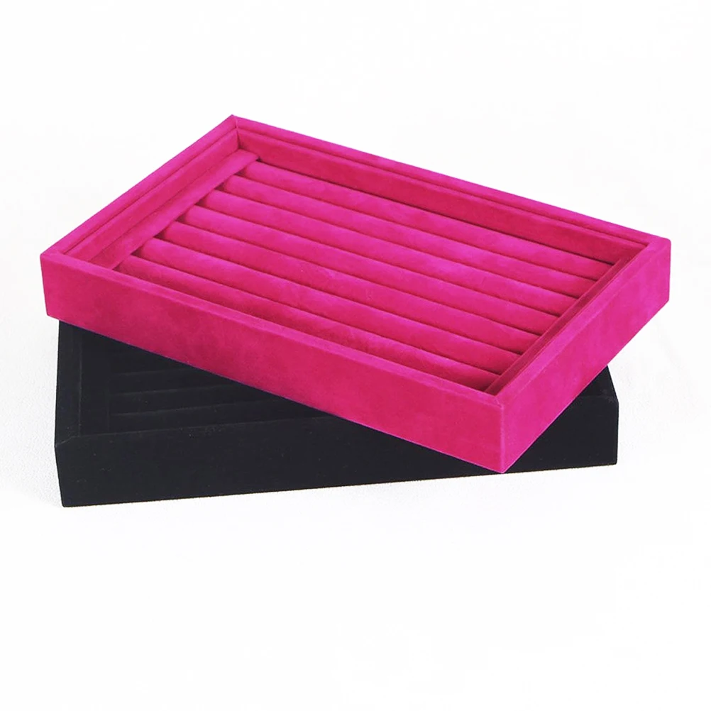 

Деревянная шкатулка для драгоценностей, черный поднос без крышки для колец, серег, брошей, браслетов, запонок, органайзер для ювелирных изделий