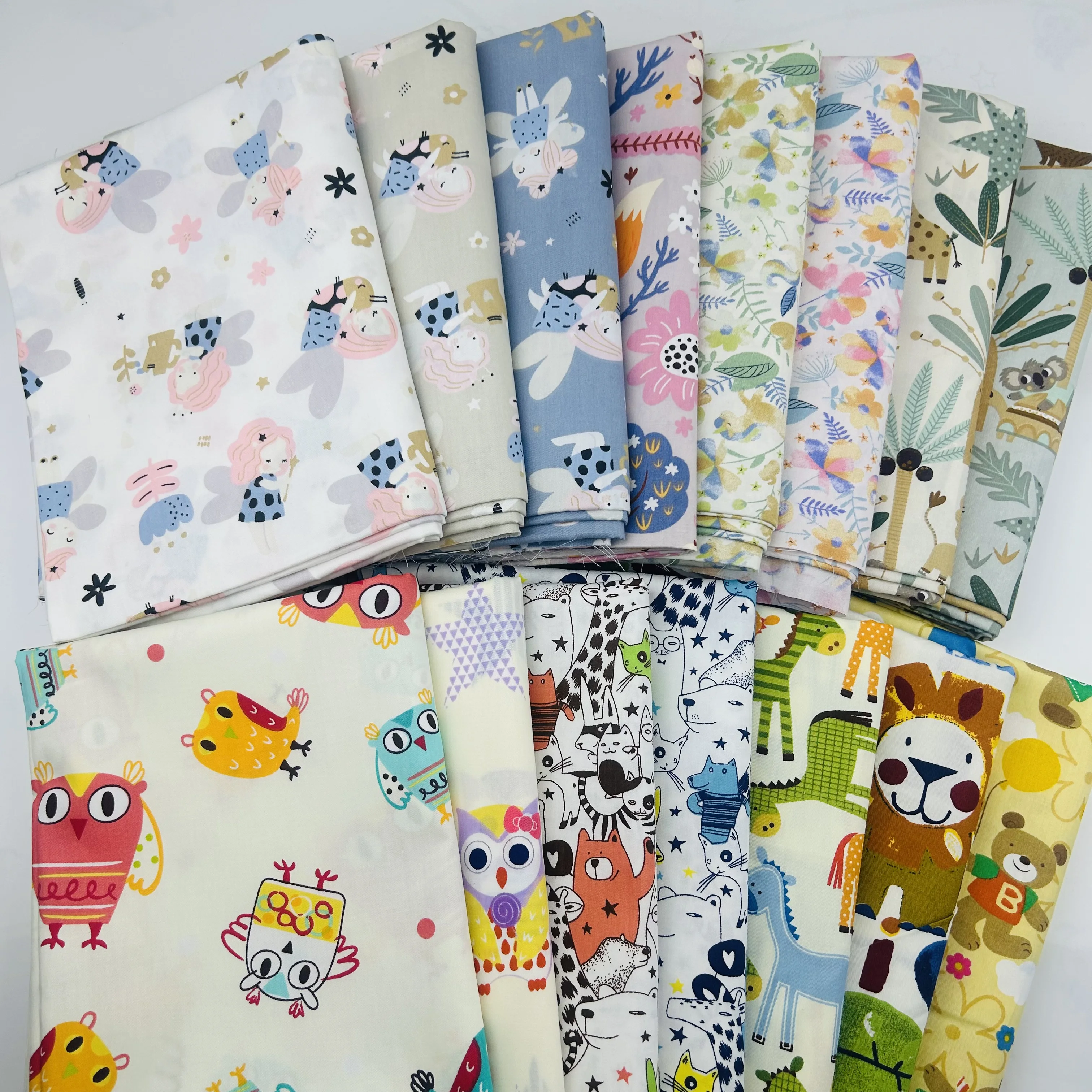 160*50cm Cartoon Animal tessuto di cotone stampato floreale per cucire panno artigianale Quilting Baby Dress Patchwork fai da te fatto a mano Tecido