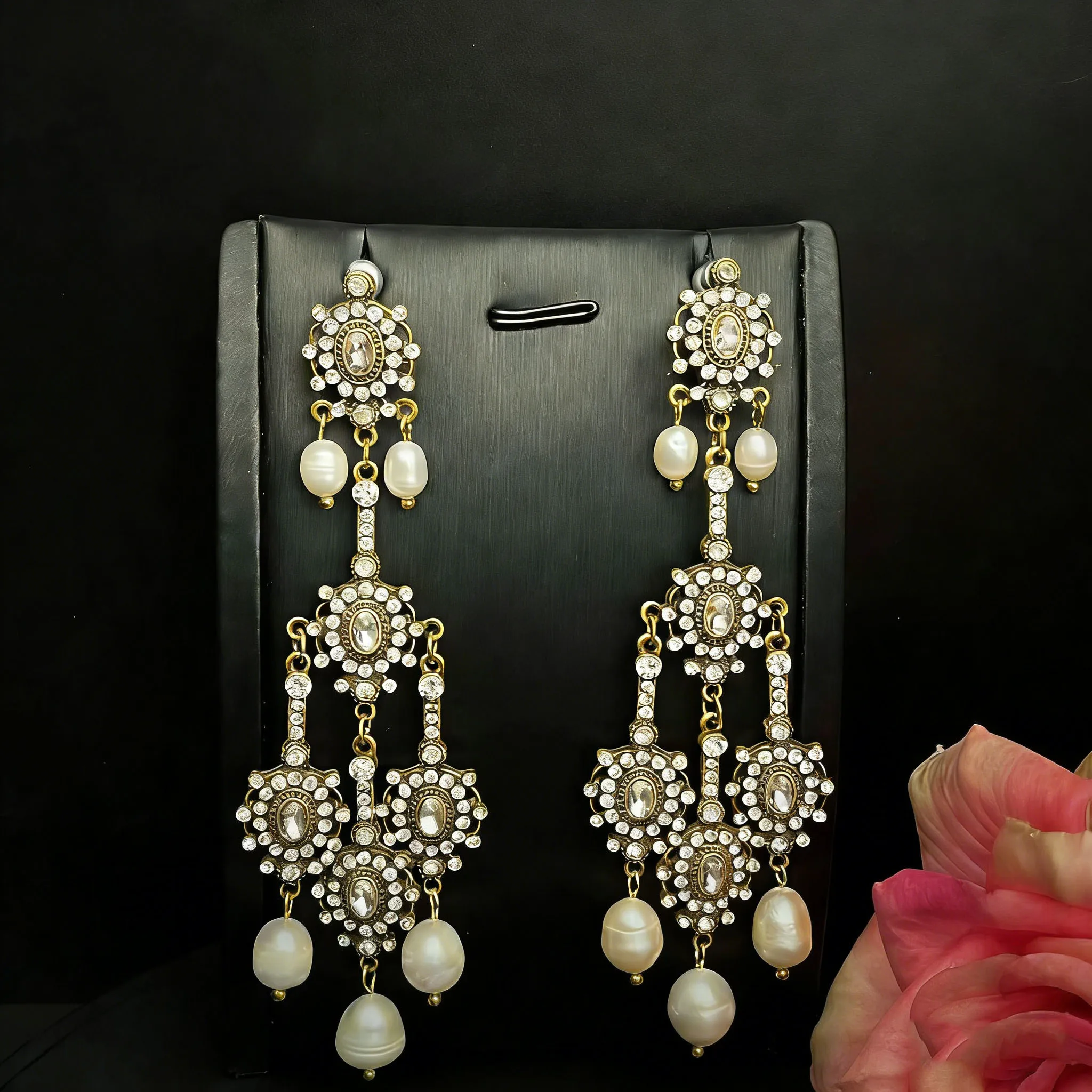 Vintage Baroque Pearl Tassel Earrings Silver Posts Long High-End Dangles Jewelry Clothing Accessory Birthday Gifts for Women