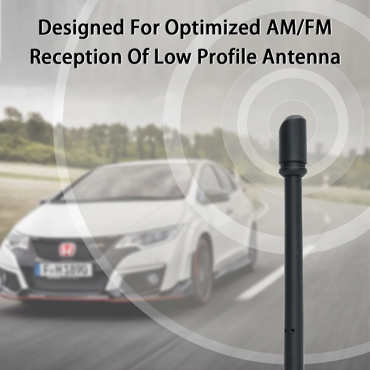 ABBREE AR-162 Car Mobile Radio Antenna AM FM High Gain Flexible Rubber Vehicle Antenna for Jeep Toyota Ford Mazda Audi Honda WRC