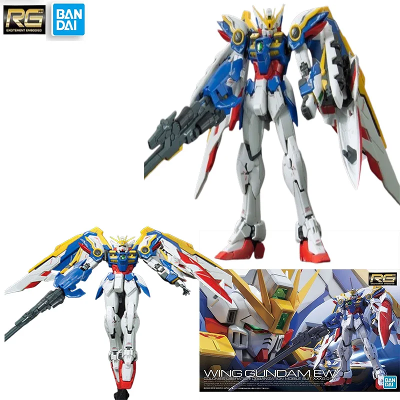 Bandai modello di assemblaggio originale RG 20 1/144 WING GUNDAM EW Gundam modello anime giocattoli vestito mobile robot ragazzo regalo