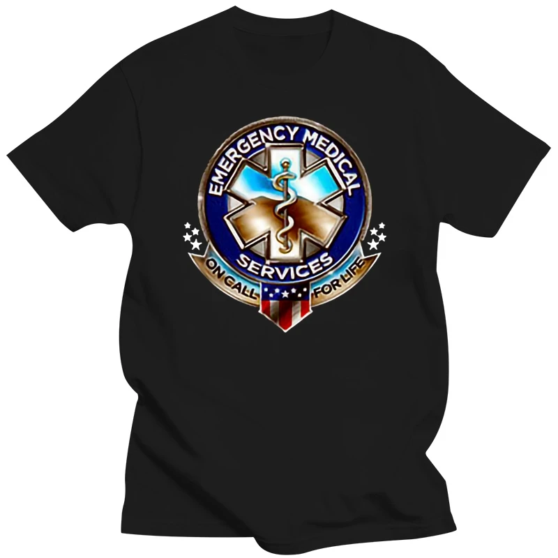 EMS EMT SHIRT EMERGENCY MEDICAL SERVICES EMT T SHIRT PARAMEDIC FLAG TEE S-3XL Double Side