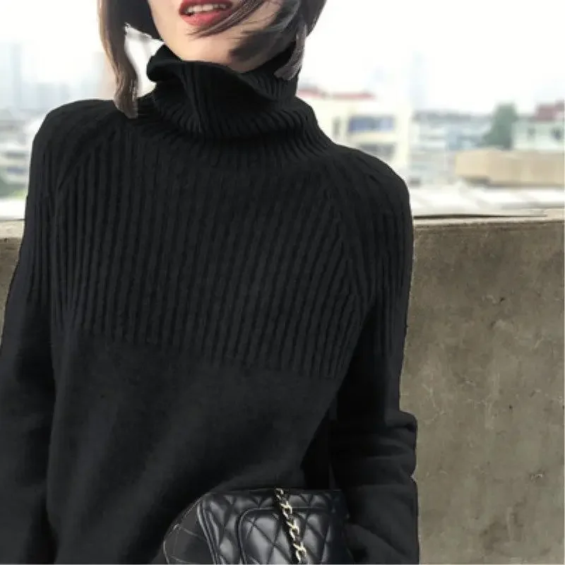 Turtleneck Pullovers Women Solid Winter Warm 11 Colors Attractive New Korean Style All-match Simple Daily Basics Tender Popular