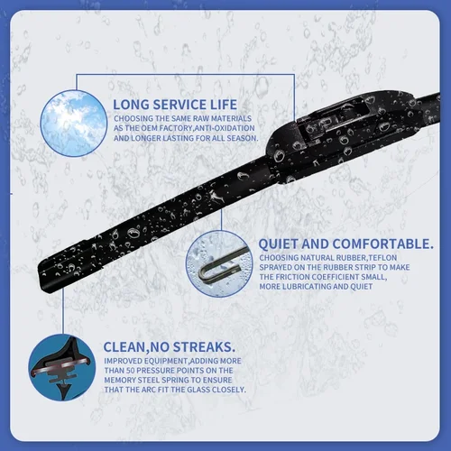 Imagen 2 del producto Para Toyota Corolla Cross XG10 2020 2021 2022 2023 2024 limpiaparabrisas trasero delantero híbrido ventana 26 ""16"" 12 ""accesorios