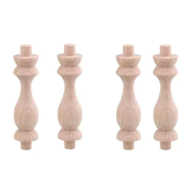 A84E-40 Pcs 7.6X1.8Cm Beech Unpainted Unfinished Wood Craft Spindles Baluster For Home Restaurant Decor Repair Decoration