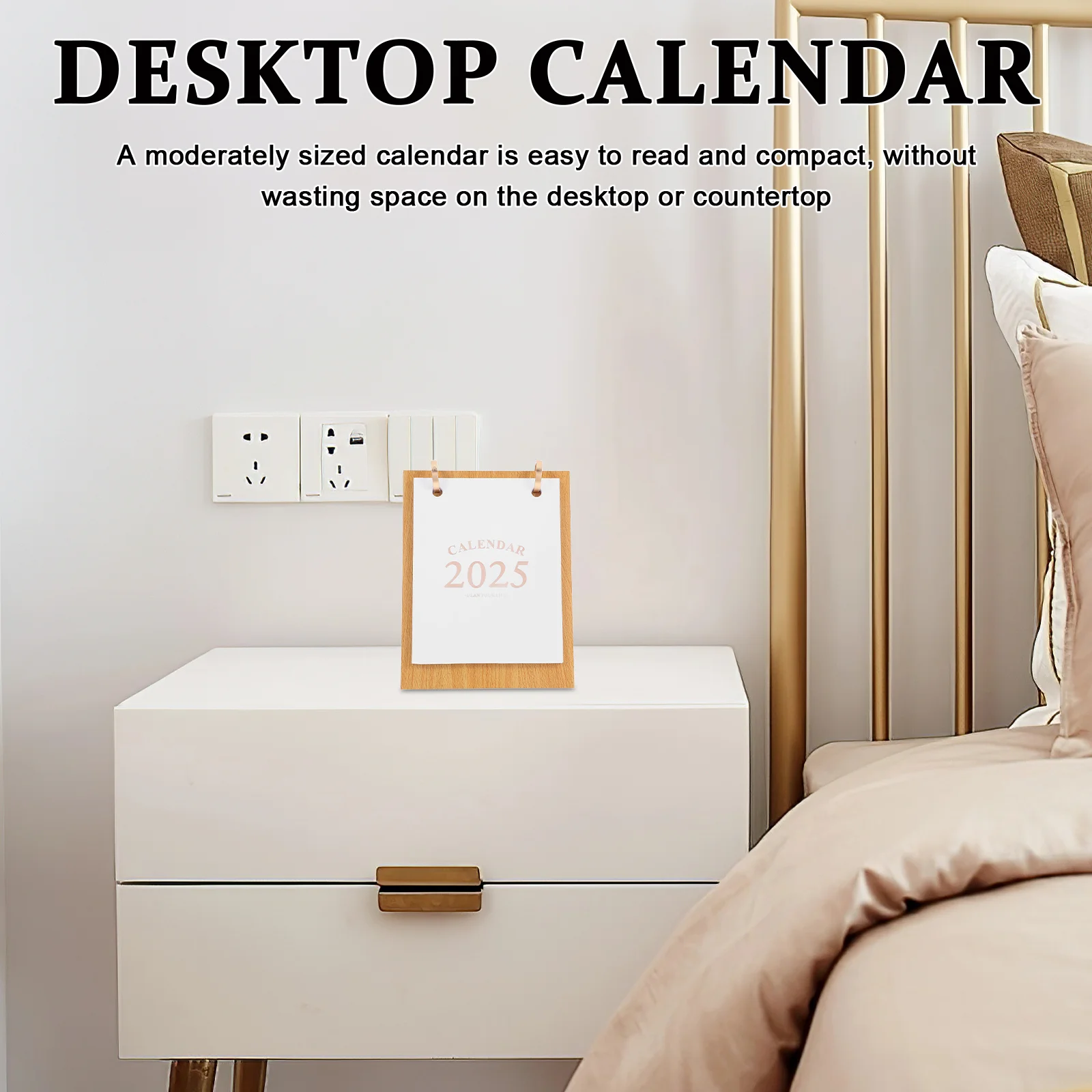 Bureaukalender 2024-2025 Staande Flip Houten Desktop Maandplanner Thuis Tafelblad Decoratieve Bureaukalenders Desktop Kalender