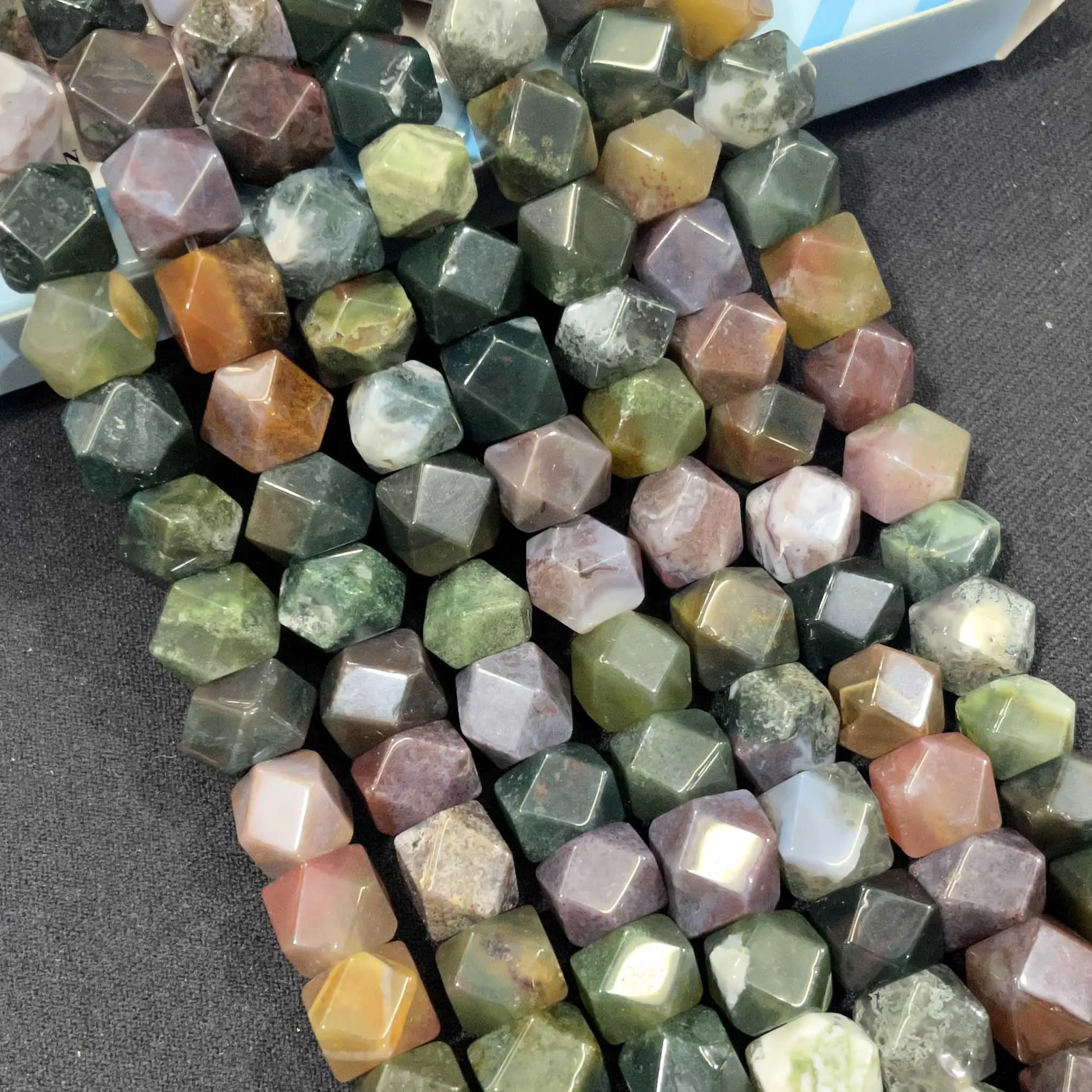 8MM 10MM Faceted Natural Stone Irregular Shape Agates Crystal Tiger eye Spacer Beads For Jewelry Making DIY Necklace Bracelet