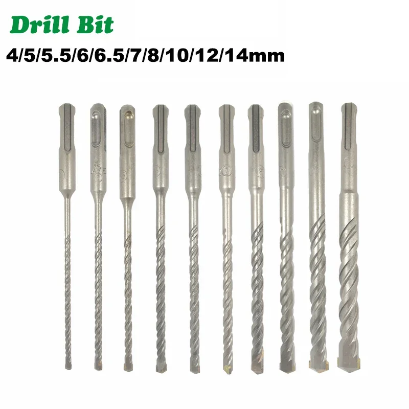 

10PC/Set Electric Hammer SDS Plus Drill Bit Set 160mm for Concrete Wall Brick Block Masonry Hole Saw Drilling Bits 4mm 5mm 6mm