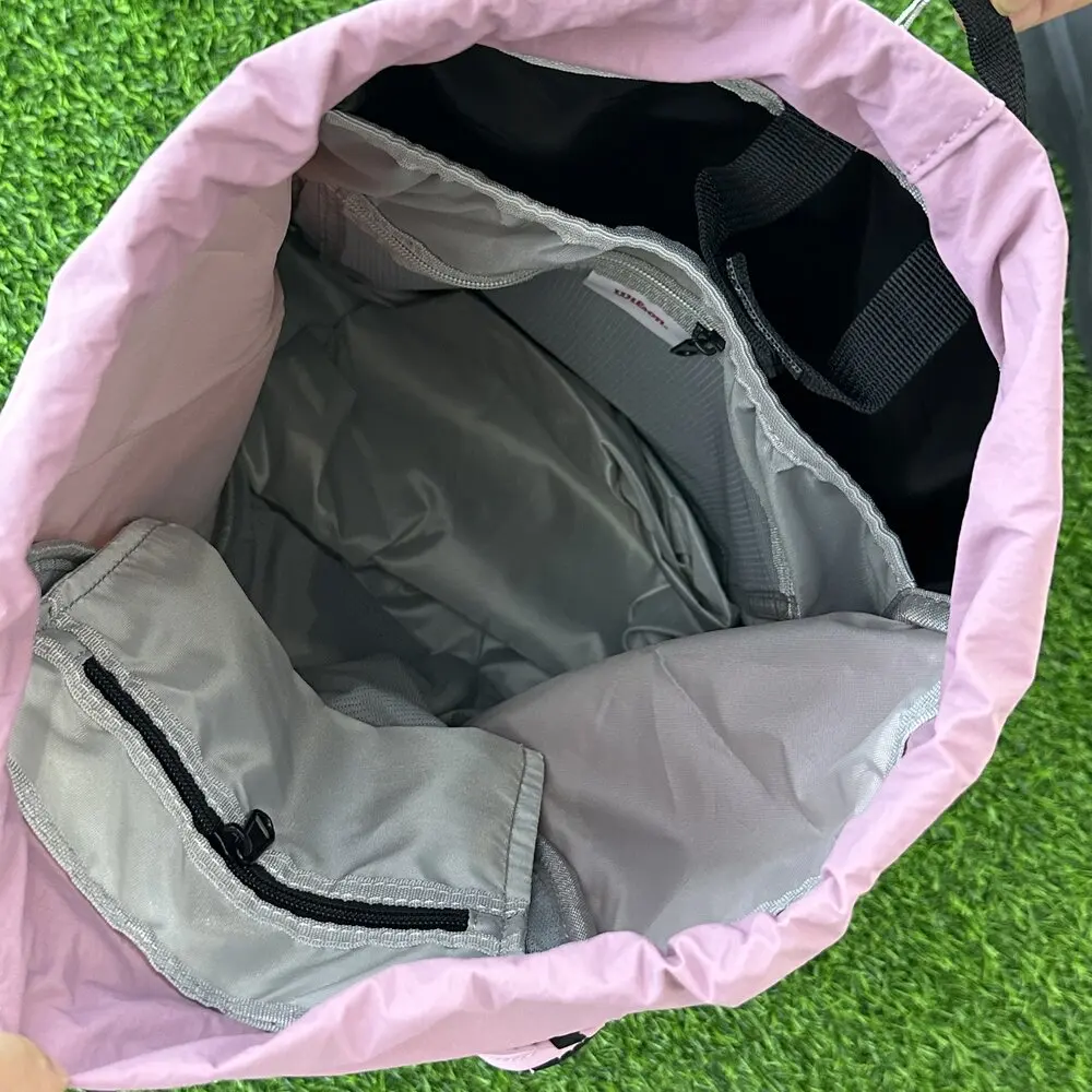 Wilson New DRAWSTRING Lace Up Style Large Capacity Tennis Backpack V2 With Mini Pocket Independent Shoe Bag