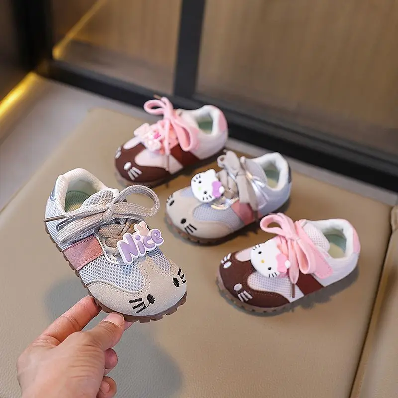 

Kawaii Hello Kitty Sanrio Student Cute Cartoon Comfortable Flat Shoes Children Anti Slip Running Shoes Sneakersv Gift for Kids