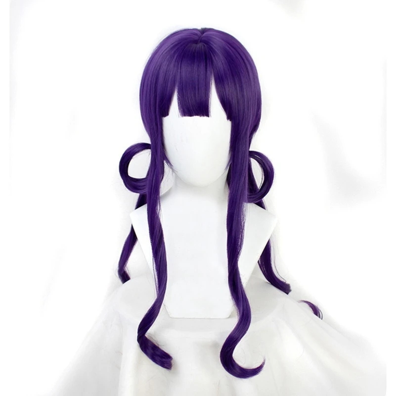 Halloween & Cos Convention Cosplay 2025 - Aoi Akane Purple Ringlet, Long Sideburns Styled Curly Hair Toilet-Bound Hanako-kun Wig