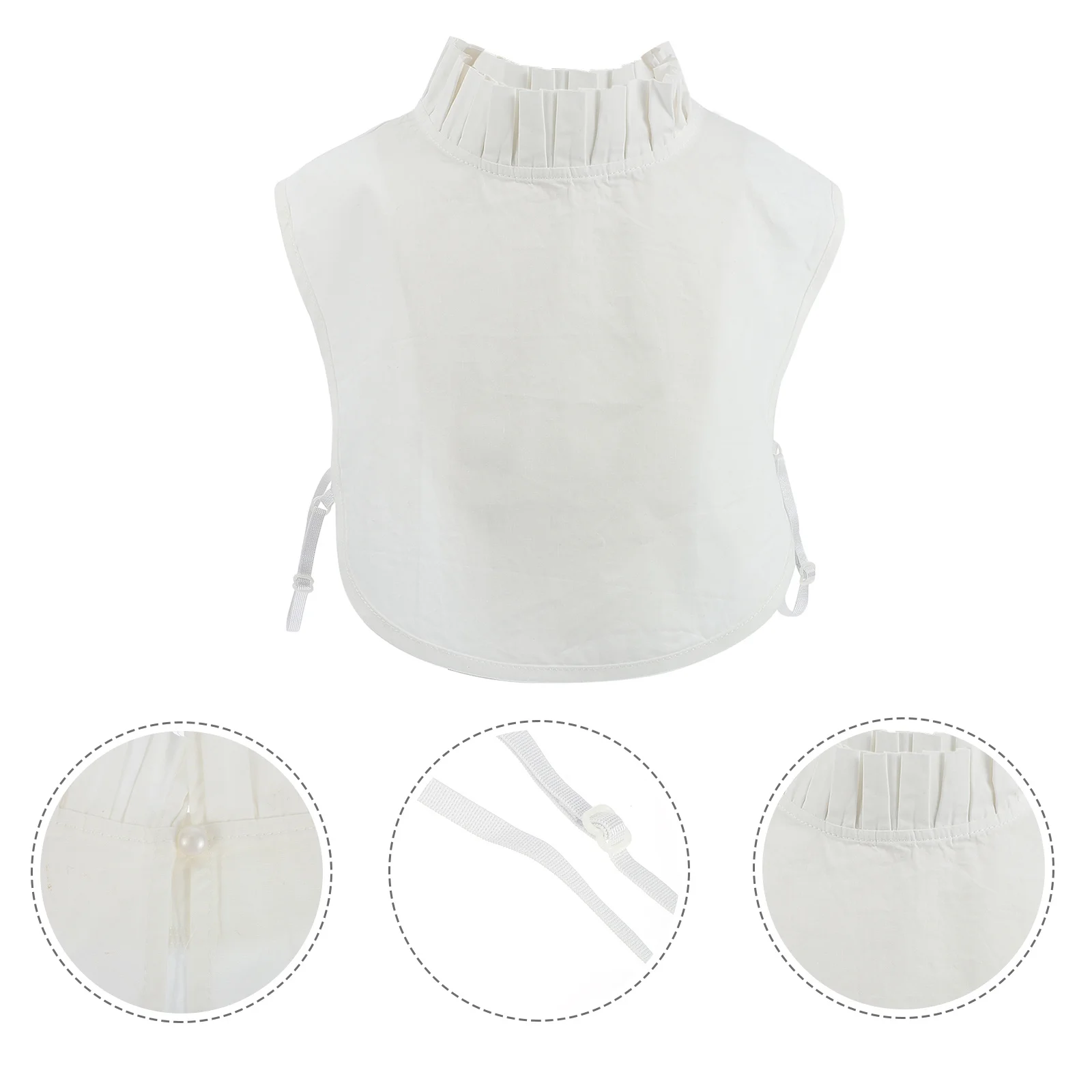 

1pcs Woodland Ruffle Fake Collar For Women Detachable Half Shirt Blouse Costume Faux Collar Breathable Accessory