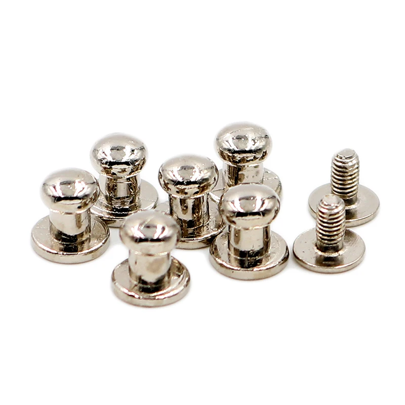 6*8mm 100set Button Studs Rivet Metal Screw Back Spots For Leathercraft Rivets Bullet Leather Clothing Punk DIY Leather Craft