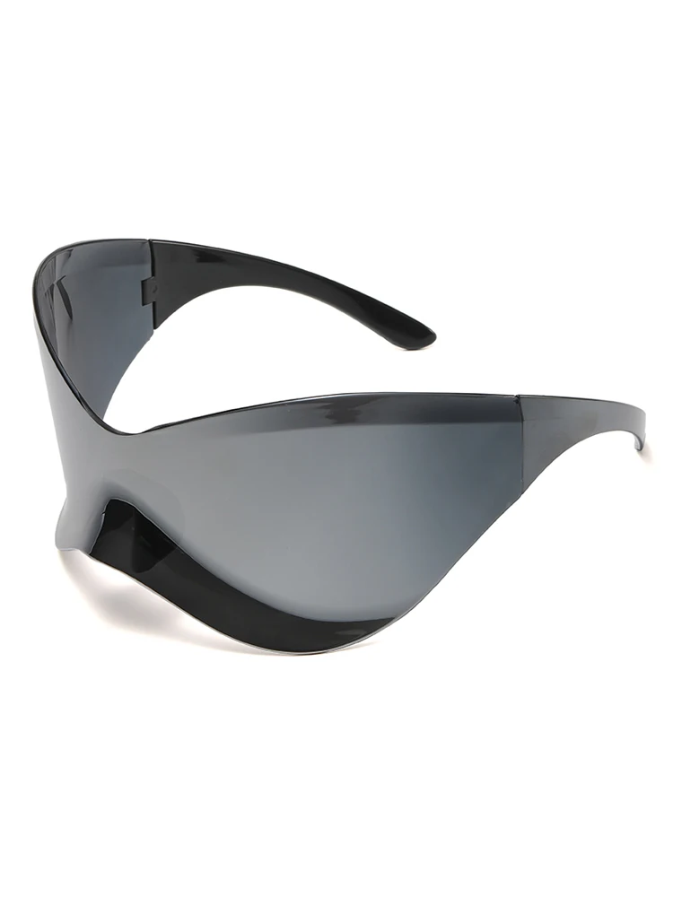 AliExpress NONE Cycling New Oversized Y2K Punk Rimless Sunglasses Women Men Brand Designer Hip Hop Sport One Piece Sun Glasses Shades Goggles