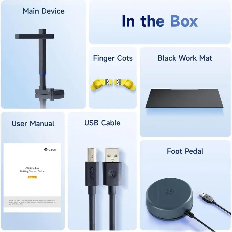 ماسح مستندات محمول ذكي للغاية من CZUR Shine، ماسح ضوئي رفيع للكتب مع كاميرا مستندات USB OCR لحجم التقاط سطح المكتب/الكمبيوتر المحمول #5
