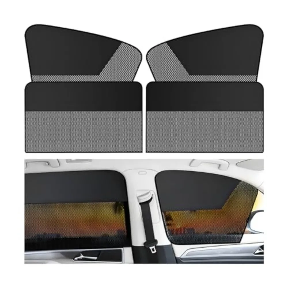 Magnetic Car Window Sun Shade UV Protection One Way See Through Car Window Curtain 10 Magnets Heat Reduction Sunshade Curtain