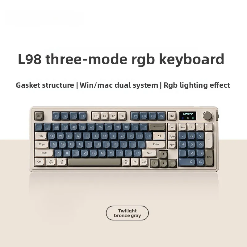 RGB light effect teclado low profille three-mode bluetooth wired wireless gaming keyboard high value game office silent film