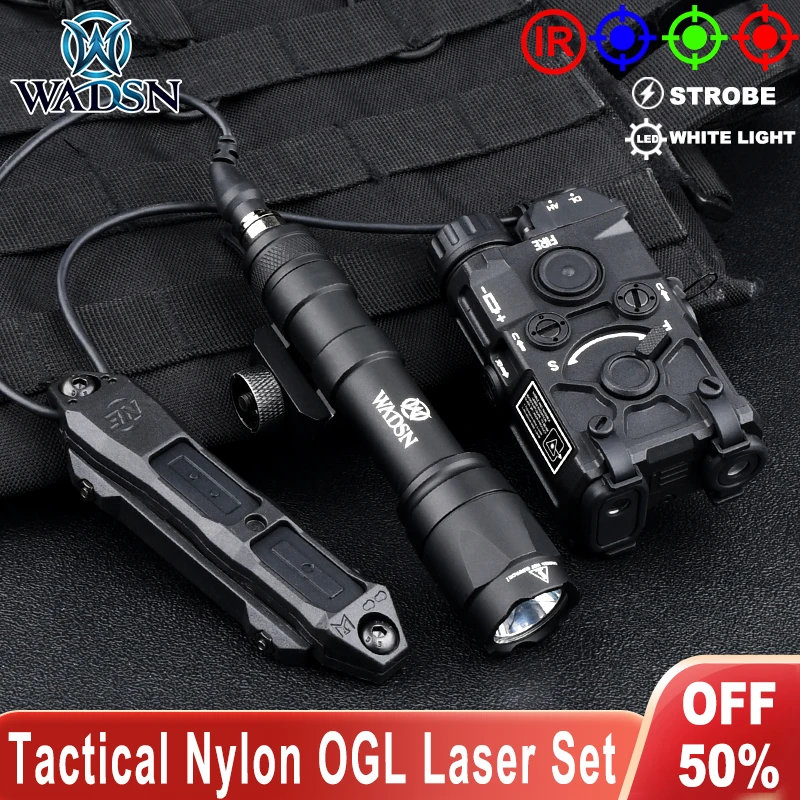 WADSN Airsoft Nylon OGL Red Green Blue Laser IR White Light Strobe M300 ScoutLight M600 Flashlight Augmented Pressure Switch Set