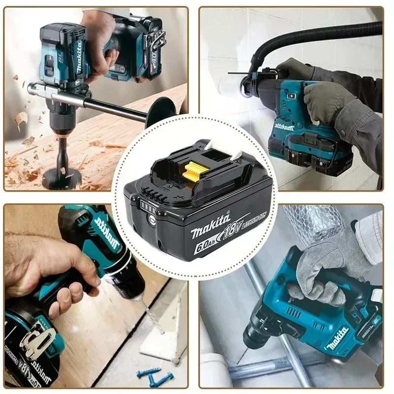 100% оригинальная аккумуляторная батарея Makita 18 В 6,0 Ач, для Makita BL1830 BL1830B BL1840 BL1840B BL1850 BL1850B, аккумулятор для электроинструментов