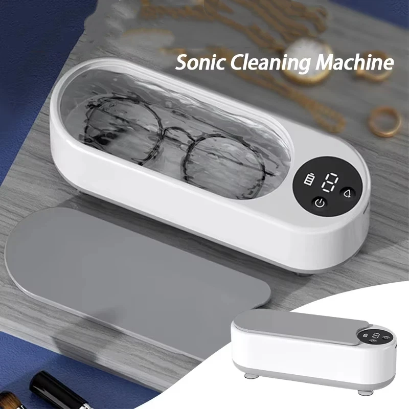 Limpiador Ultrasónico Portátil de 450 ml, Máquina de Limpieza Doméstica, Limpiador de Joyas, Anillos, Gafas, Brochas de Maquillaje