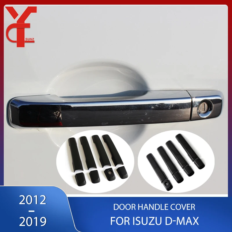 ABS Car Door Handle Cover Strip Trim Carbon Fiber For Isuzu d-max 2012 2013 2014 2015 2016-2019 Ycsunz Car Styling Accessories