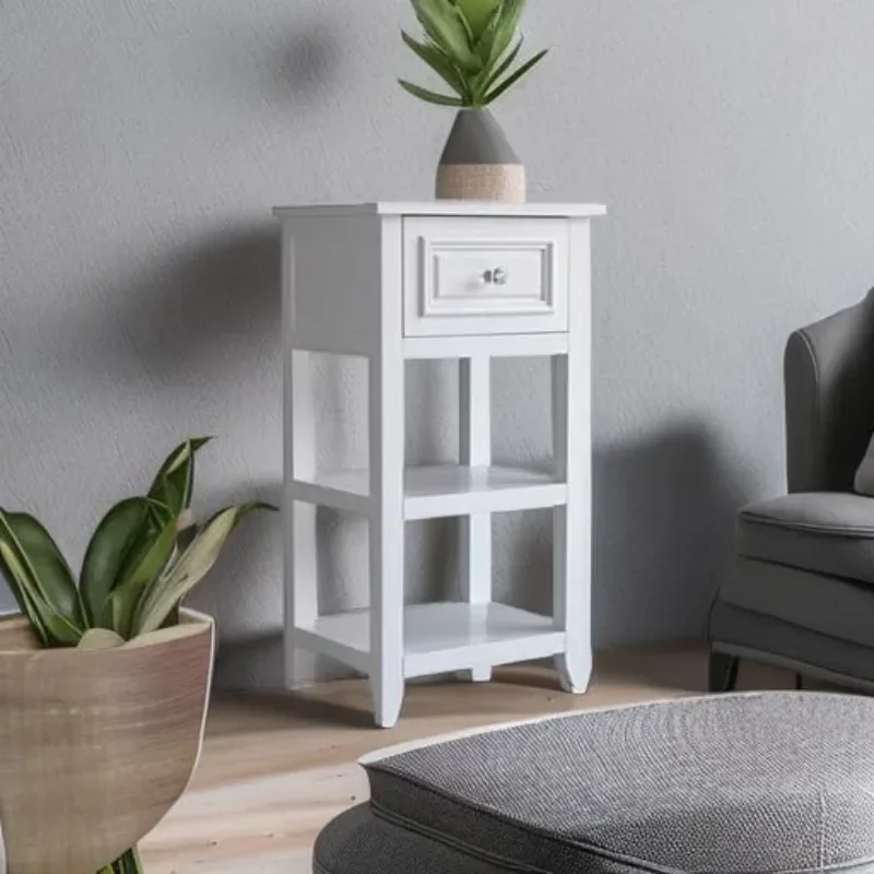 خزانة بيضاء قائمة بذاتها مع درج ورفوف، منظم تخزين لغرفة النوم وغرفة المعيشة في الحمام #5