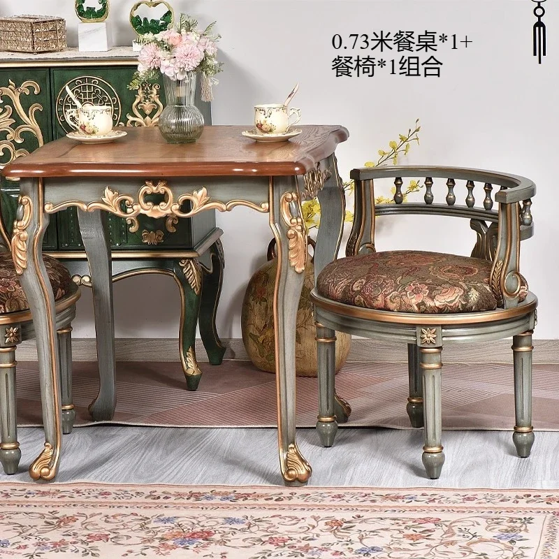

YDXrural all-solid wood small apartment dining table balcony leisure table and chair combination coffee table