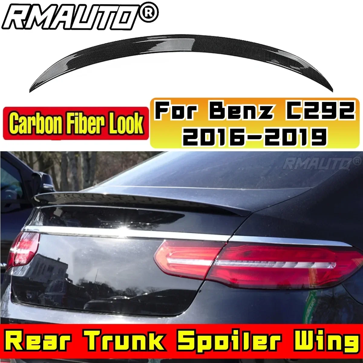 Car Rear Trunk Wing Body Kit Car Rear Spoiler Wing For Mercedes Benz GLE Coupe C292 2016-2019 GLE300 350 400 AMG Car Accessories